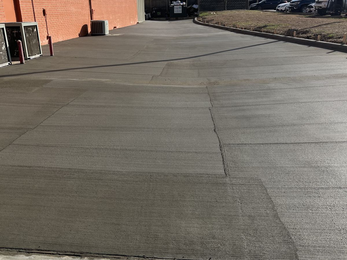 Commercial drive and parking apron