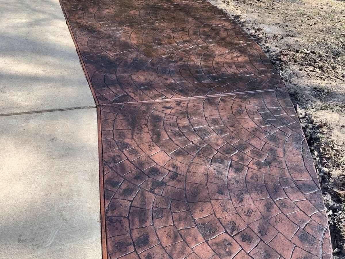 Stamped decorative walkway
